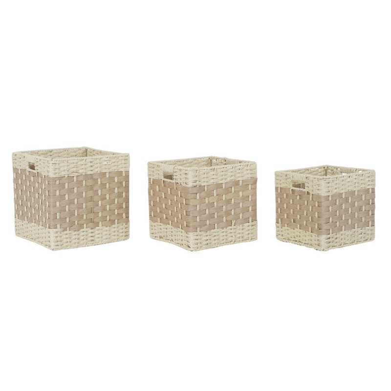 Basket set DKD Home Decor Metal Fibre...