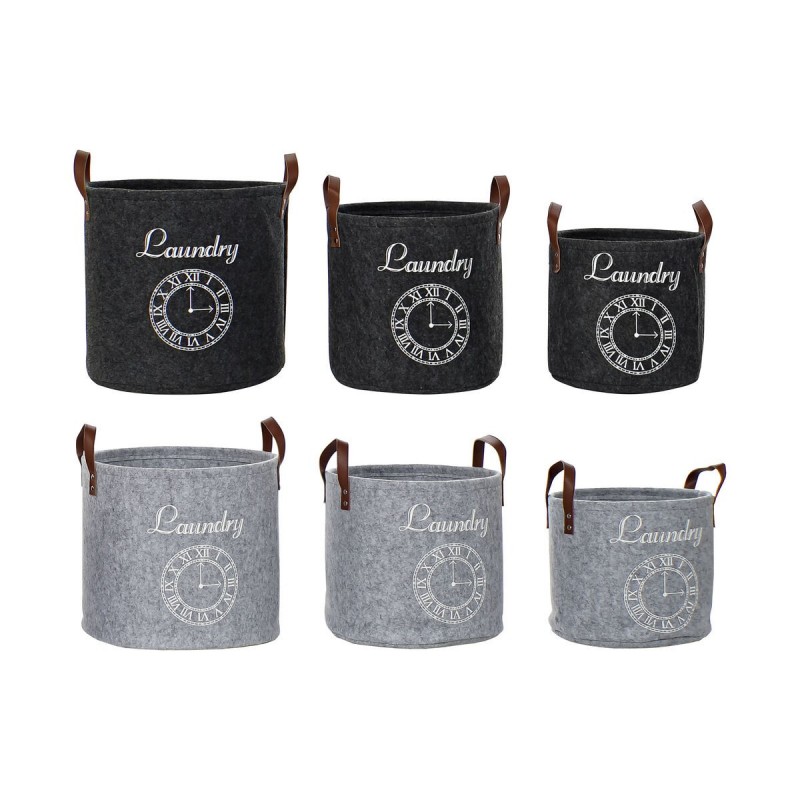 Basket set DKD Home Decor PU Felt (34...