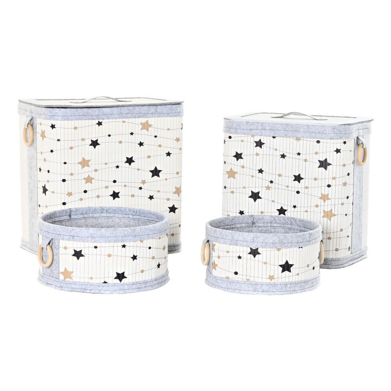 Lot de paniers DKD Home Decor Etoiles...