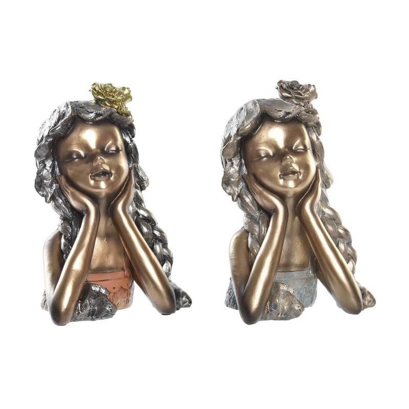 Deko-Figur DKD Home Decor Rot Golden...