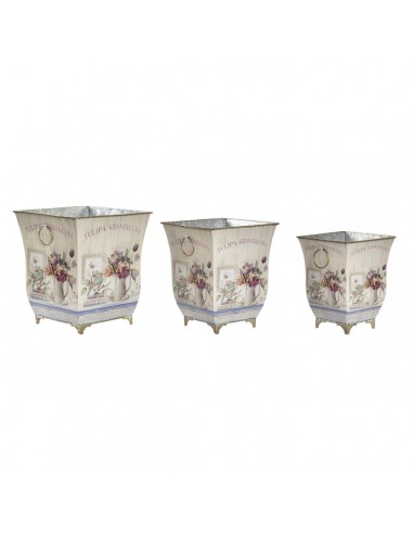 Set de pots DKD Home Decor Rose Métal...