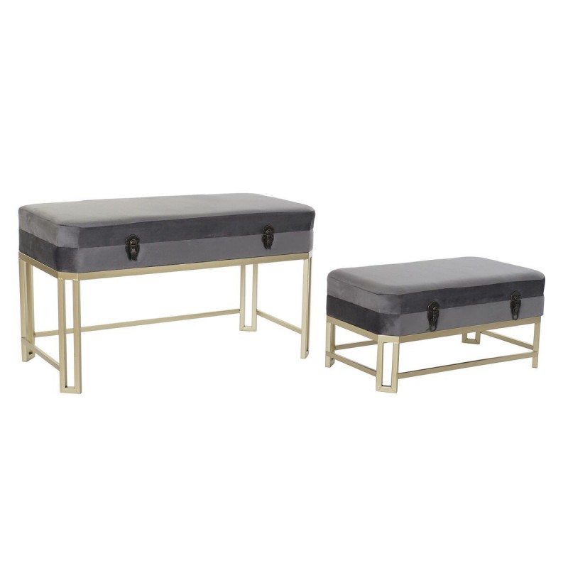 Bench DKD Home Decor   Grey Golden...