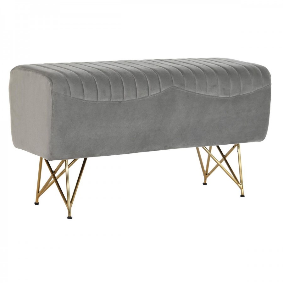 Bench DKD Home Decor   Grey Golden...