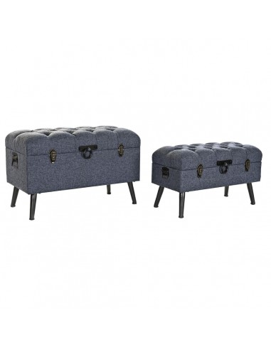 Banc de coffre DKD Home Decor Bleu...