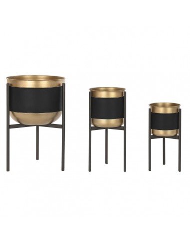 Set of pots DKD Home Decor Black...