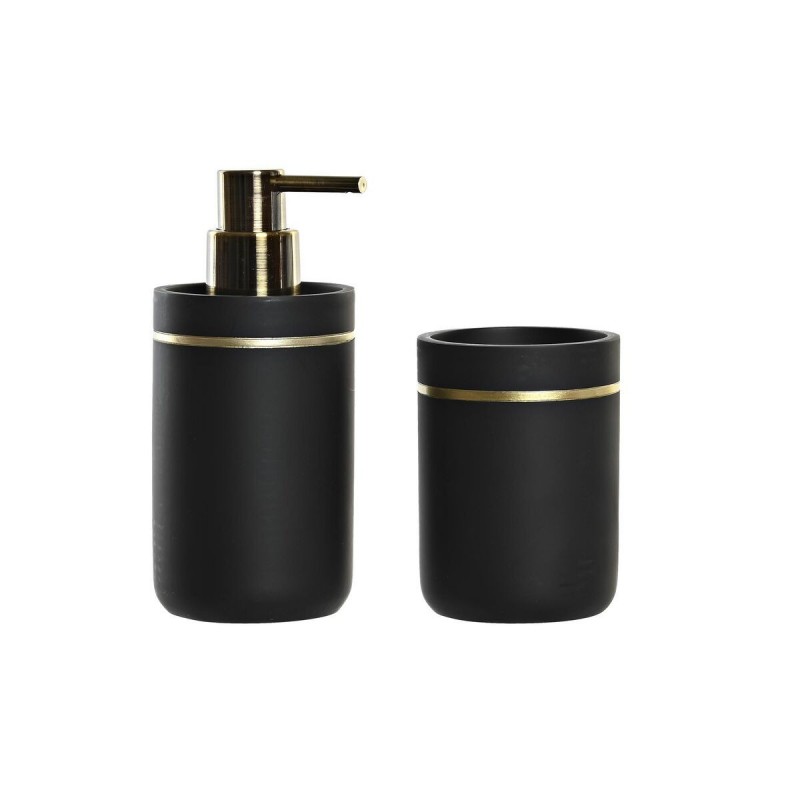 Bath Set DKD Home Decor Black Golden...