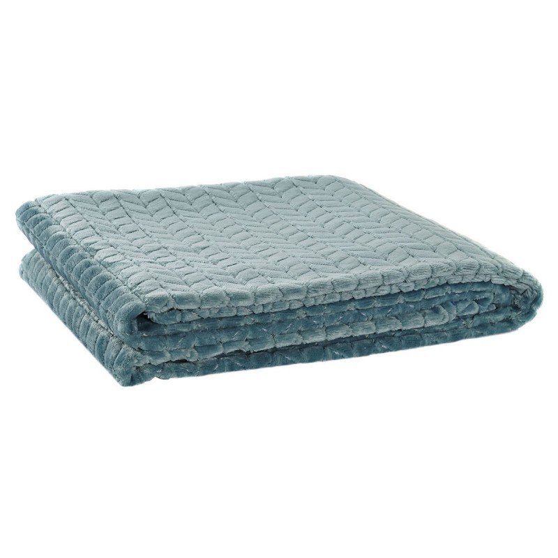 Coperta DKD Home Decor Frecce Celeste...