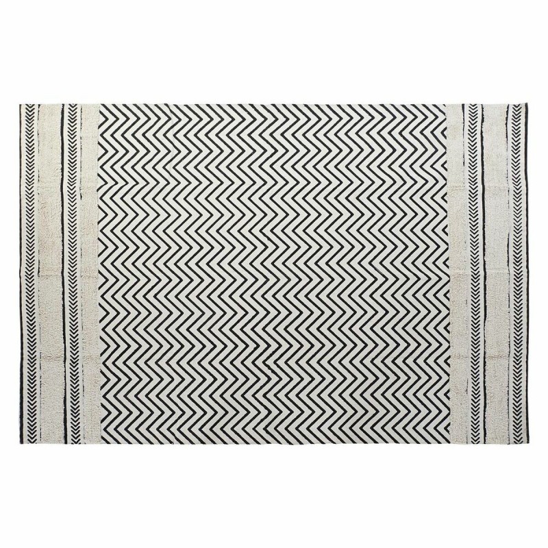 Alfombra DKD Home Decor Negro Zig-zag...