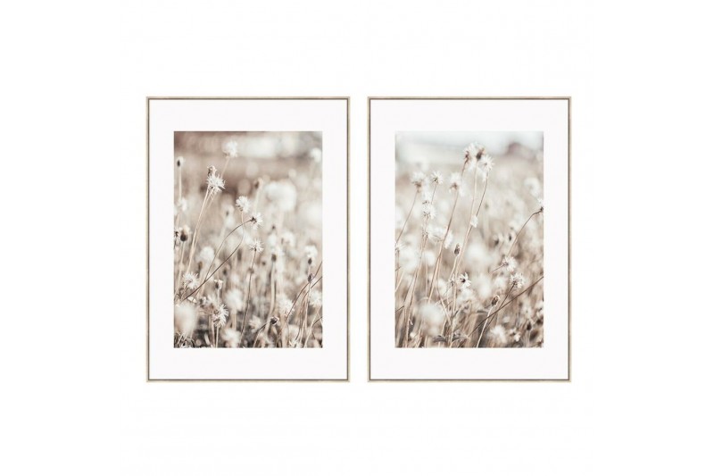 Cadre DKD Home Decor Fleurs (75 x 4 x...