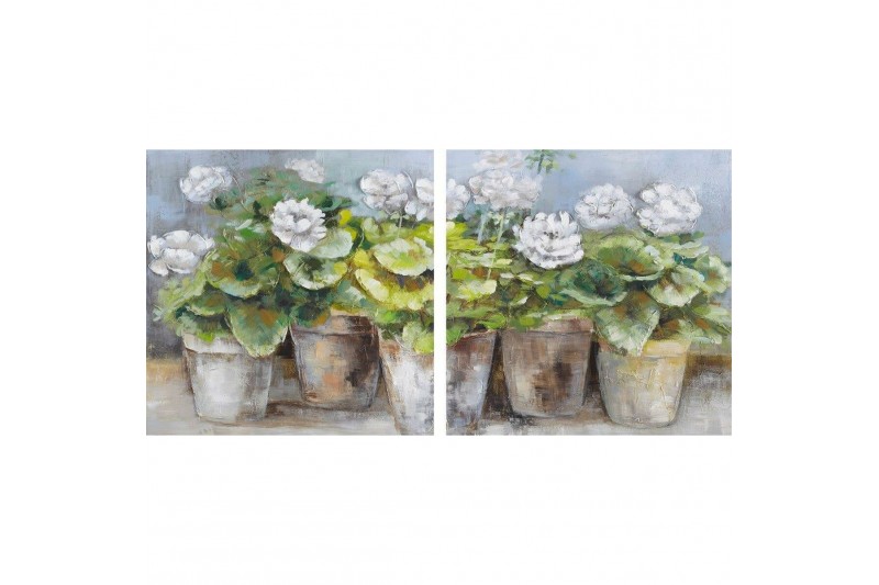 Schilderij DKD Home Decor Bloempot...