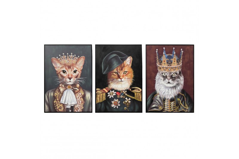 Painting DKD Home Decor Cat (70 x 3,5...