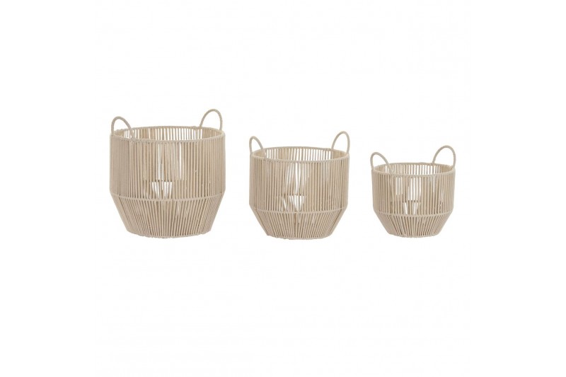 Basket set DKD Home Decor Beige Metal...