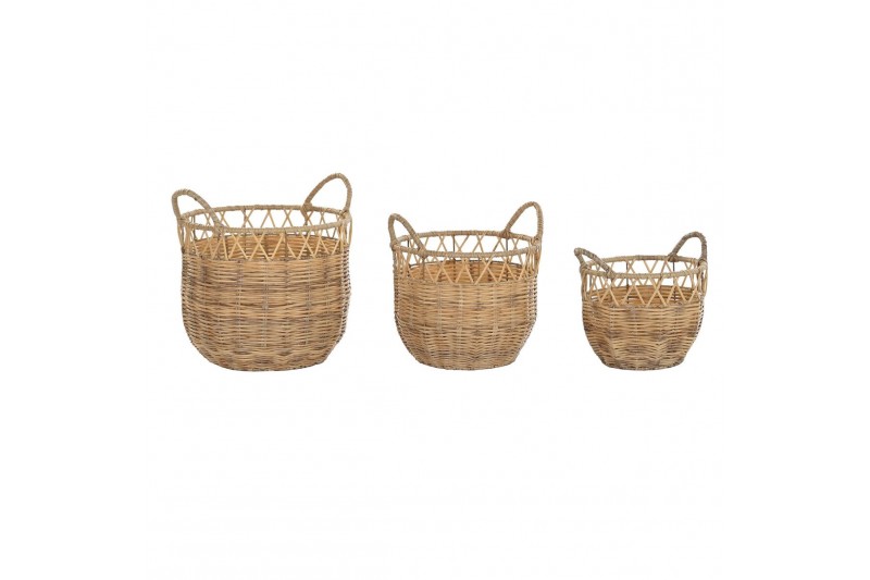 Basket set DKD Home Decor Metal PE (3...