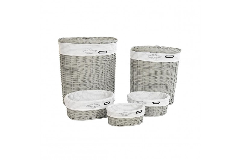 Set di Cesti DKD Home Decor Grigio...