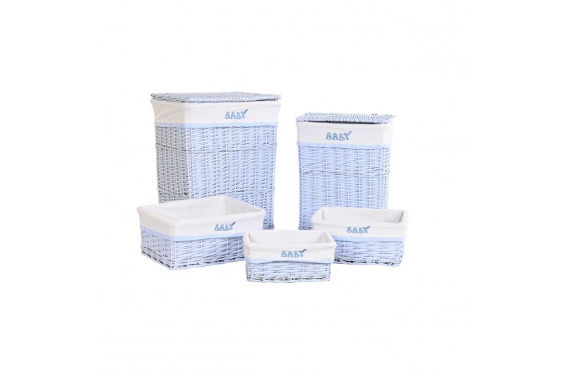 Korbsatz DKD Home Decor Blau...