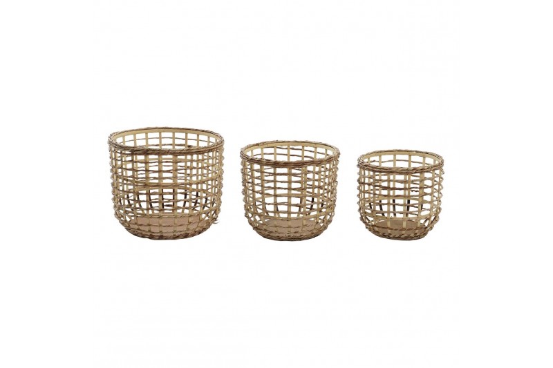 Juego de Cestas DKD Home Decor Fibra...