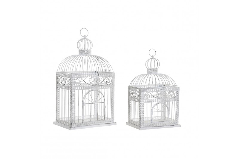 Cage DKD Home Decor White Metal (28 x...