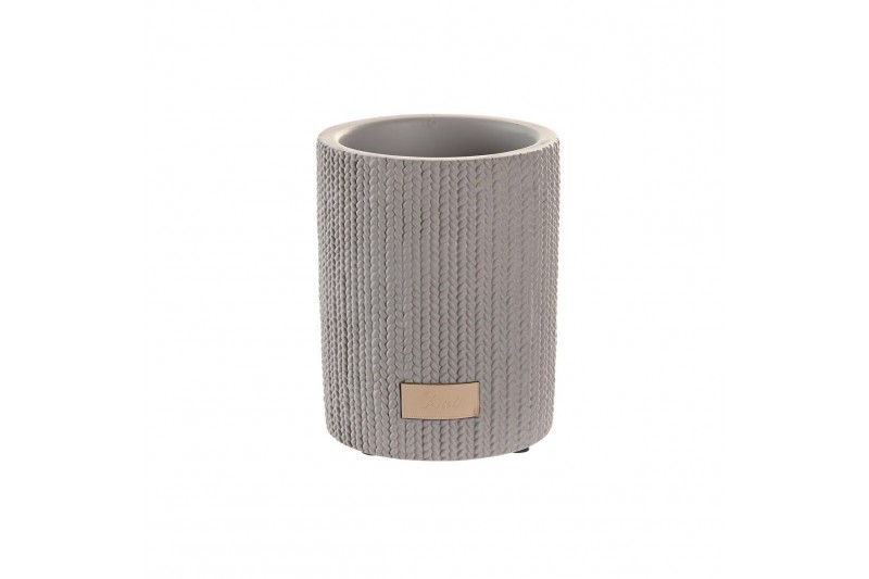 Becher DKD Home Decor Grau Zement (8...