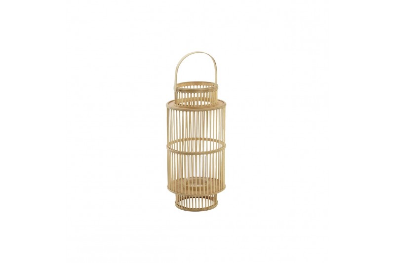 Bougeoir DKD Home Decor Verre Bambou...