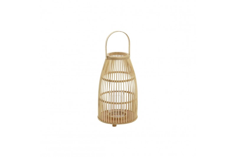 Bougeoir DKD Home Decor Verre Bambou...